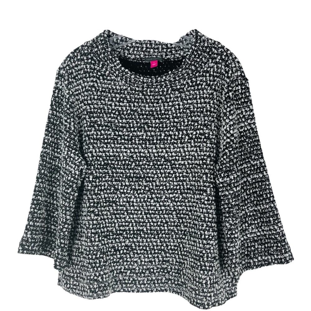 Vince Camuto Black and White Crew Neck Sweater